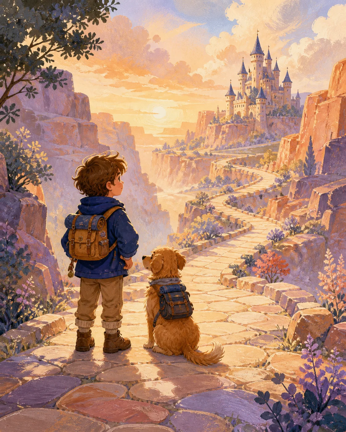 Brave Adventures story concept in soft watercolor style